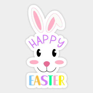 Happy Easter Bunny Face Sticker